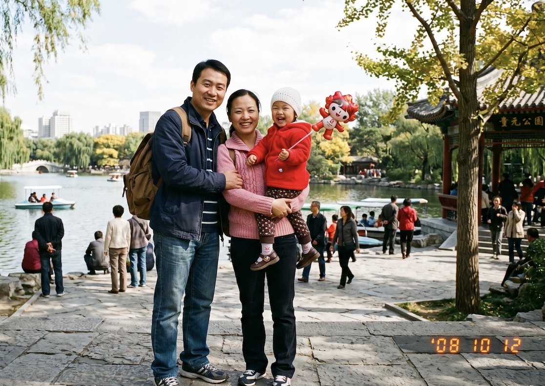 2008 Chinese Family Park Snapshot - esempio di prompt GPT Image 2