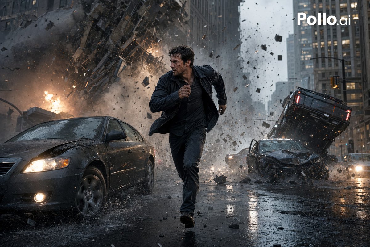 Cinematic City Explosion Chase - GPT Image 2 prompt example
