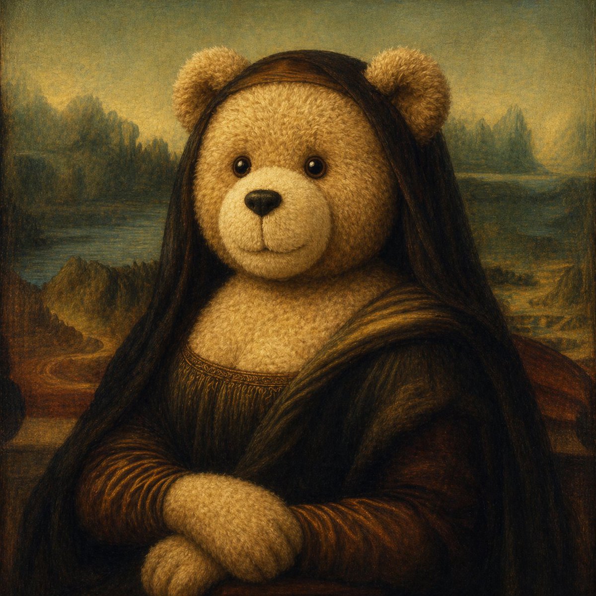 Teddy Bear Mona Lisa Hybrid - GPT Image 2 prompt example