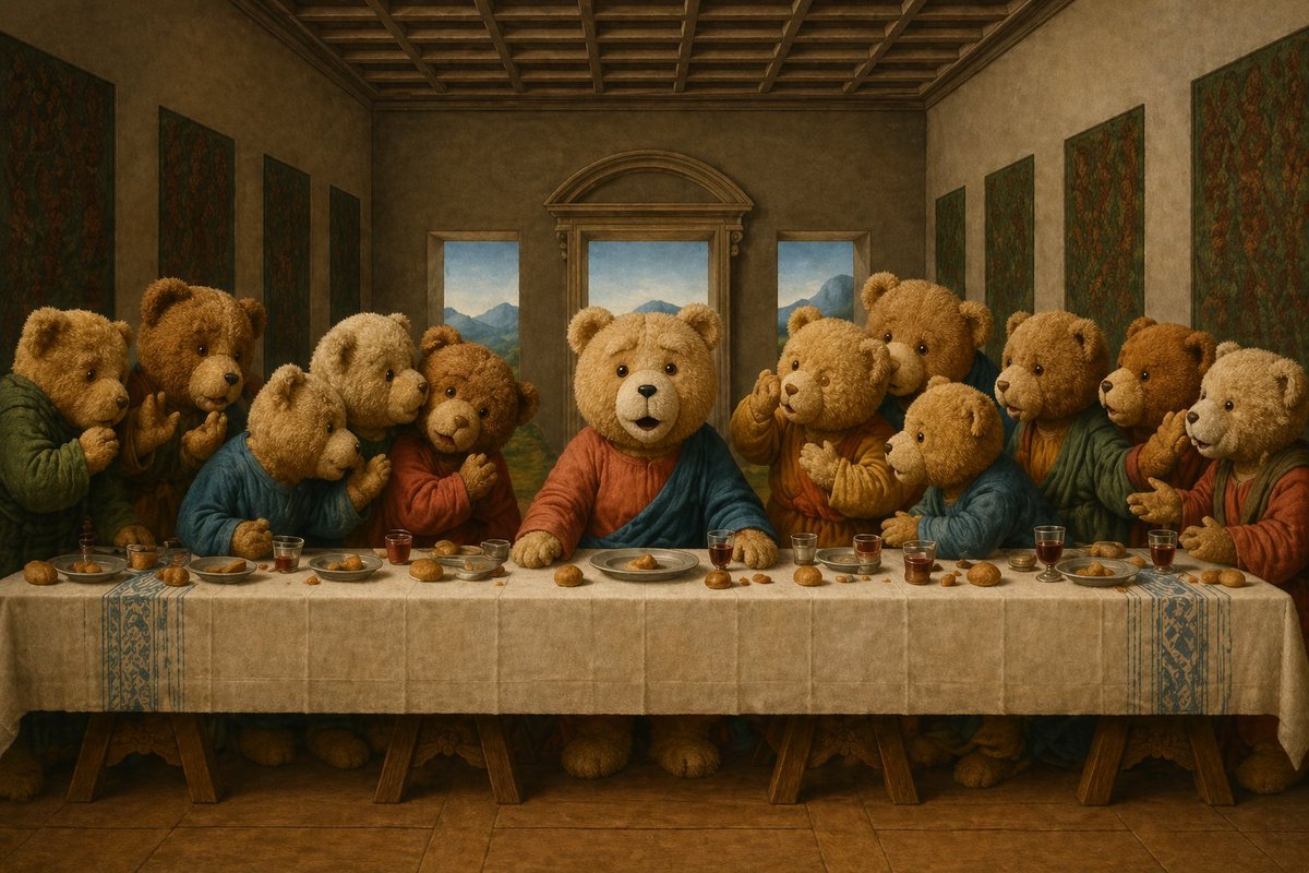 Teddy Bear Last Supper - GPT Image 2 prompt example