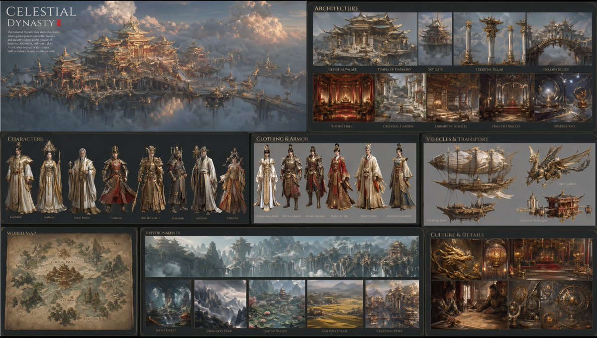 Celestial Dynasty World Bible Board - esempio di prompt GPT Image 2