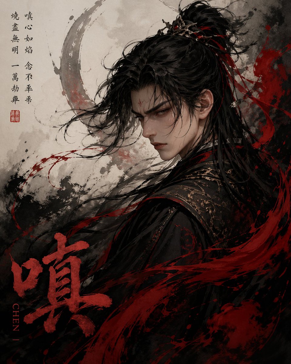Chinese Ink Fury Character Poster - GPT Image 2 prompt example