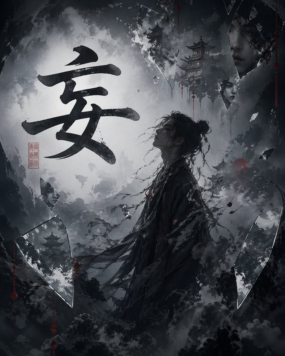 Chinese Calligraphy Dark Fantasy Poster - GPT Image 2 prompt example