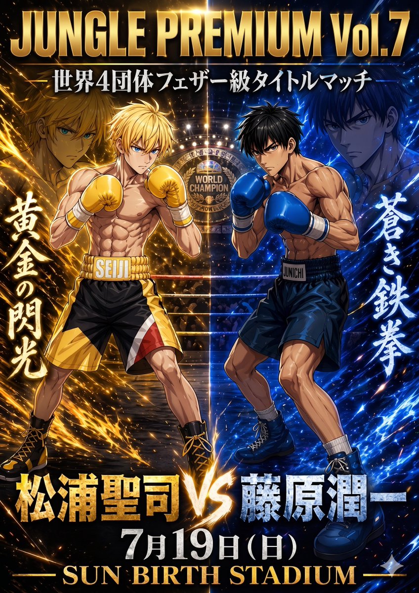 Anime Boxing Title Match Poster - GPT Image 2 prompt example