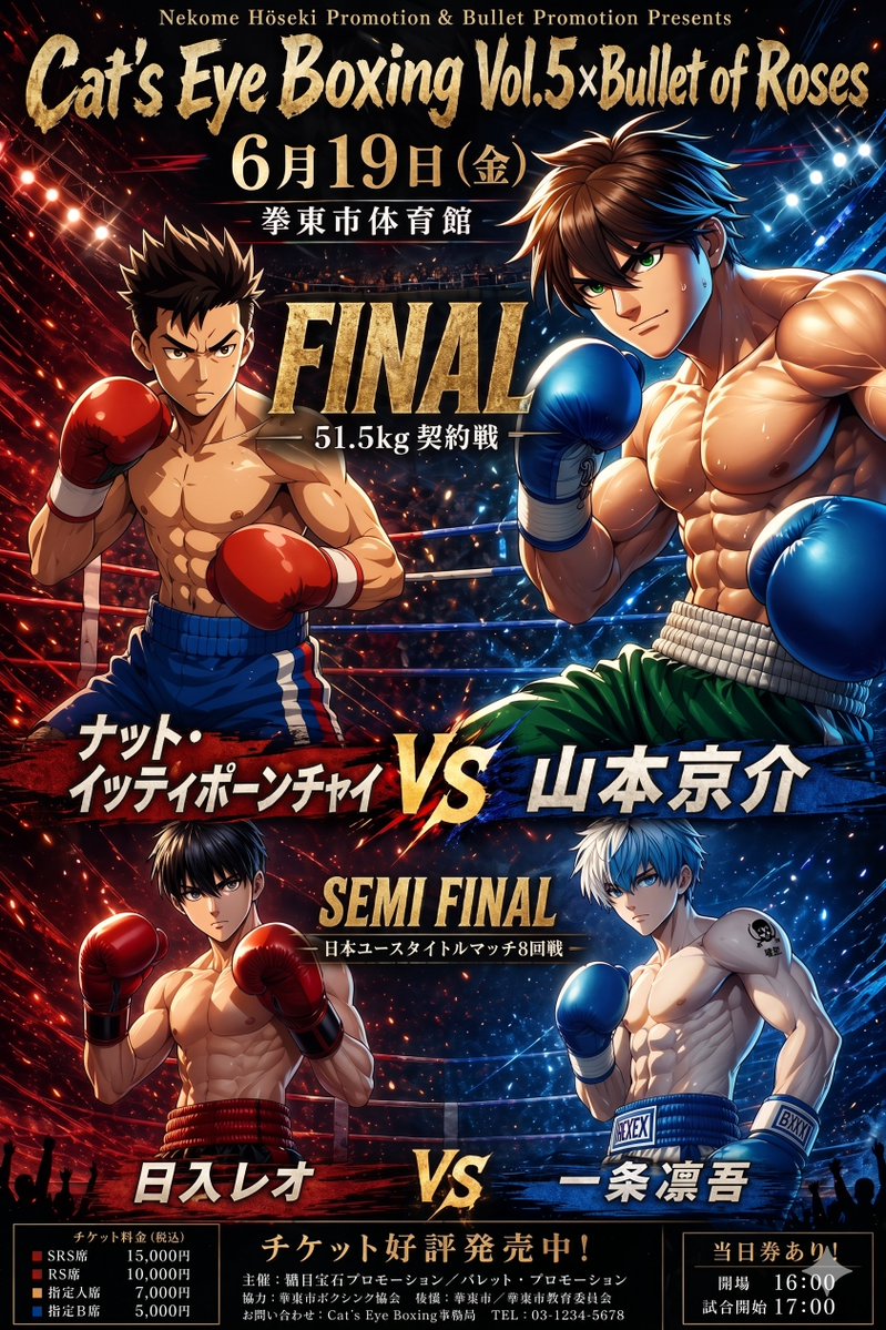 Anime Boxing Match Poster - GPT Image 2 prompt example