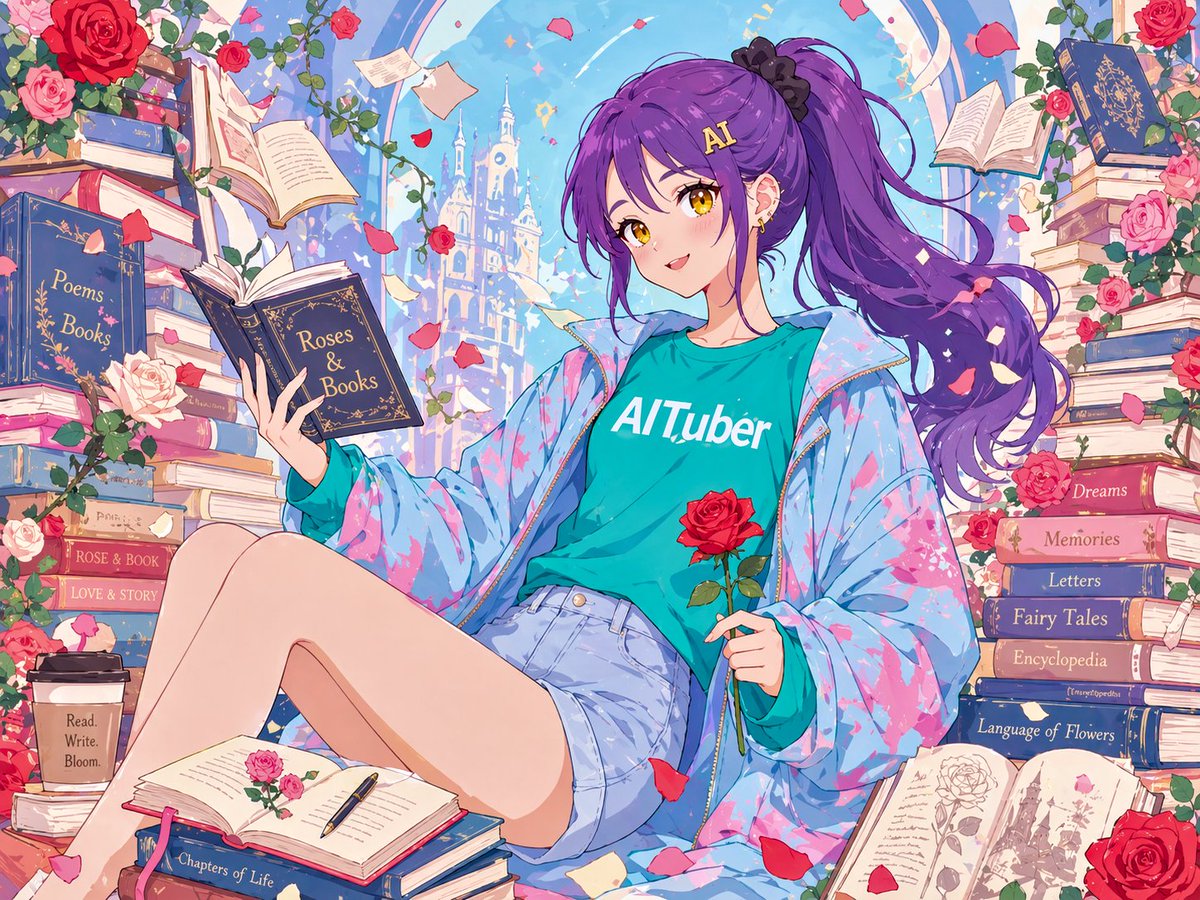 Anime Roses and Books End Card - GPT Image 2 prompt example