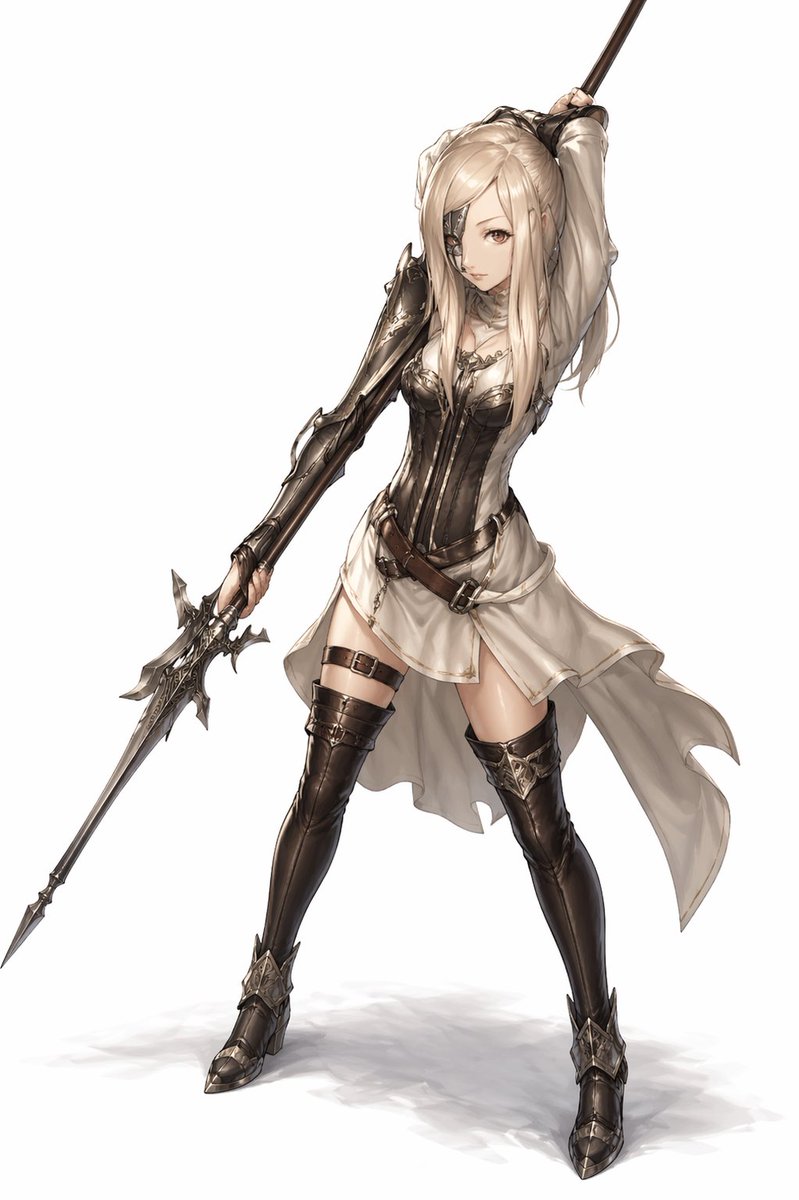 Elegant Anime Spearwoman Full Body - GPT Image 2 prompt example