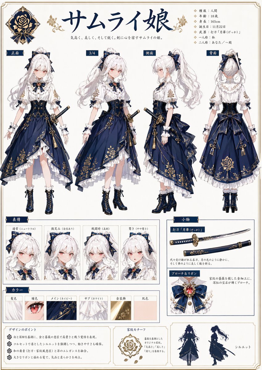 Samurai Princess Character Sheet - GPT Image 2 Prompt-Beispiel