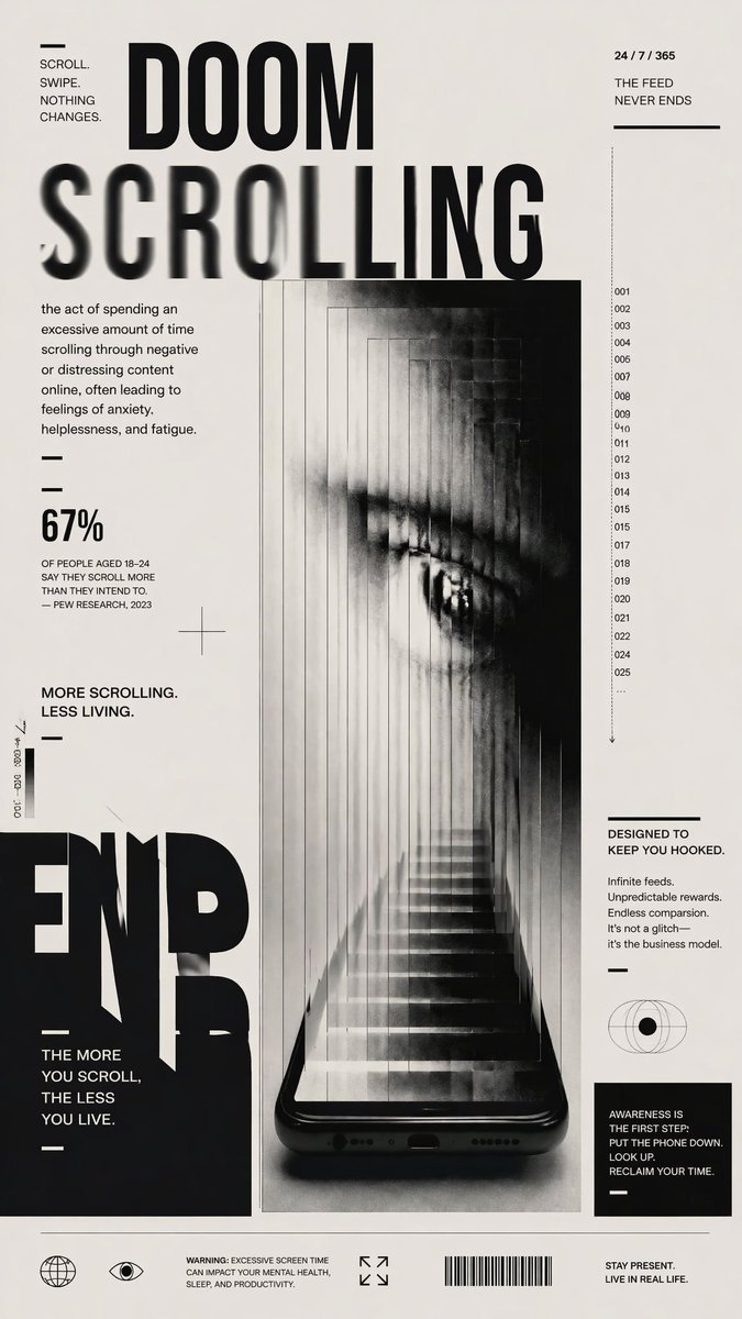 Doomscrolling Editorial Poster - esempio di prompt GPT Image 2