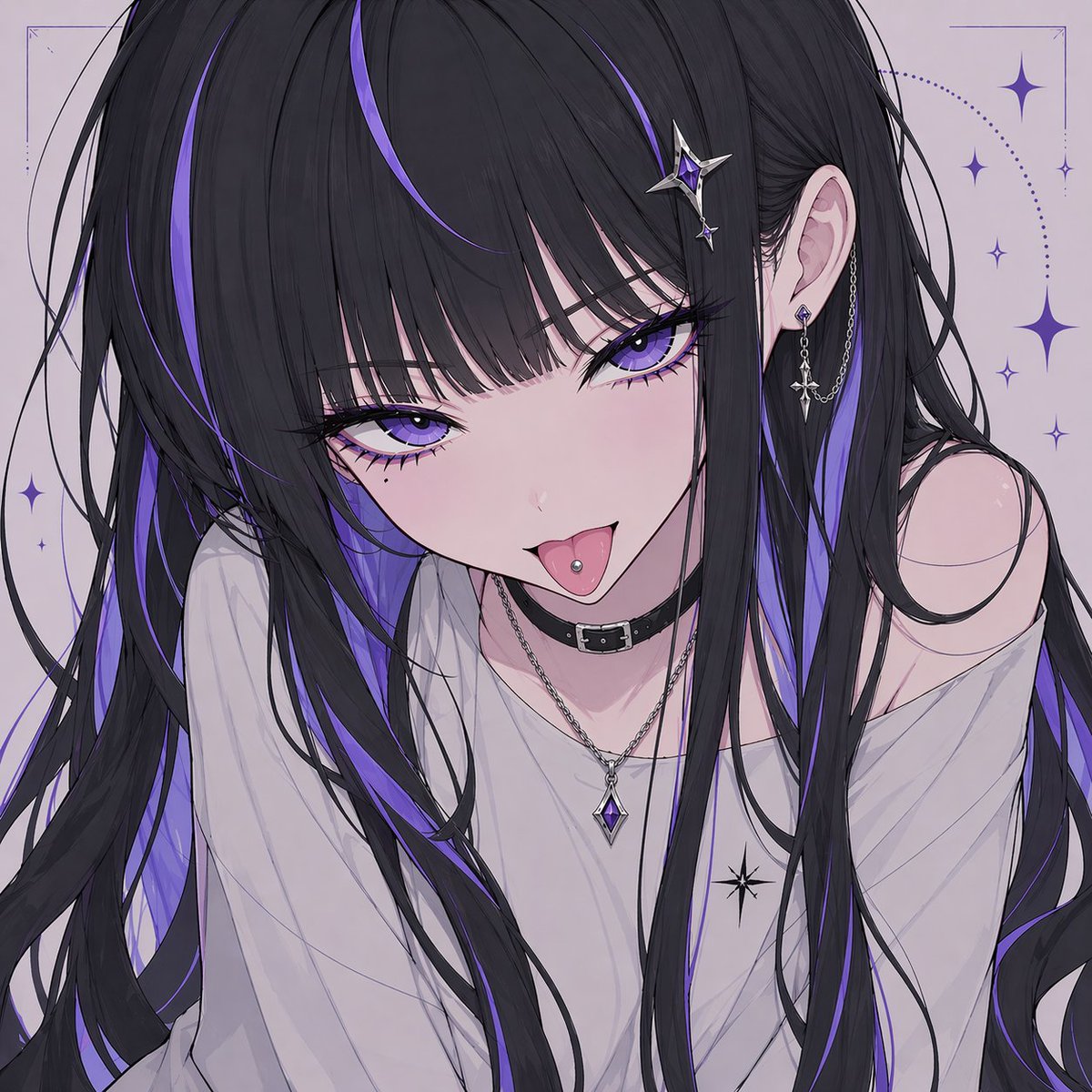 Censored Gothic Anime Girl Portrait - GPT Image 2 prompt example