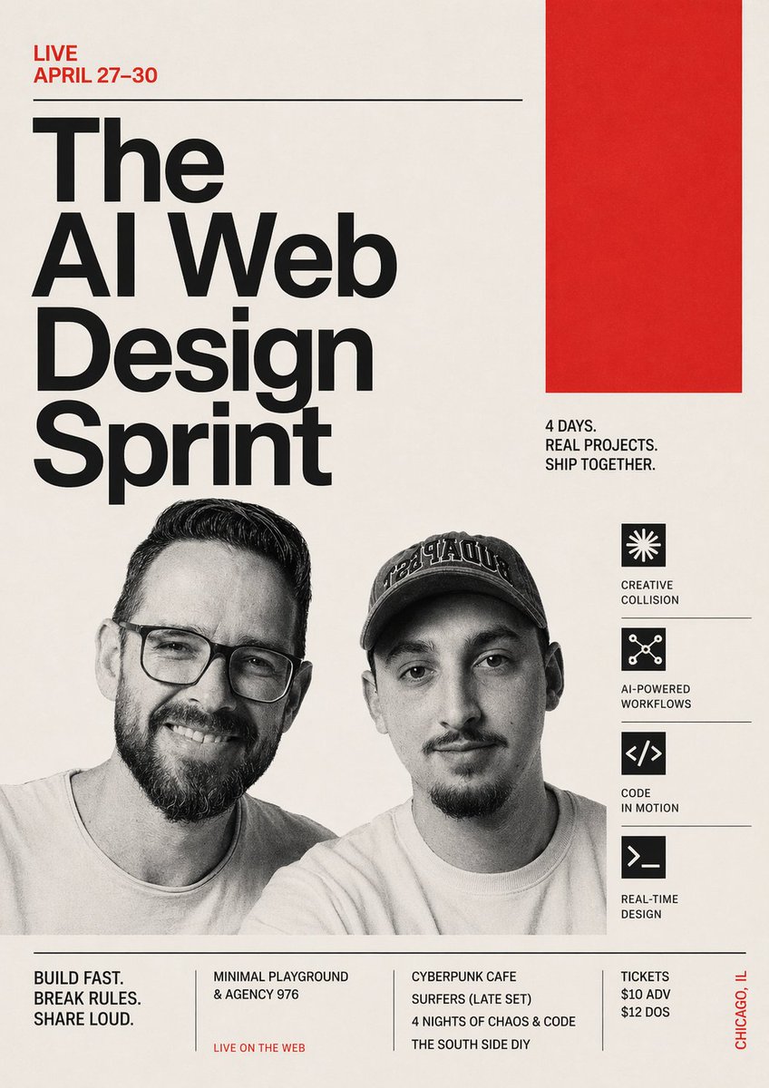 Swiss Poster for AI Web Design Sprint - GPT Image 2 prompt example