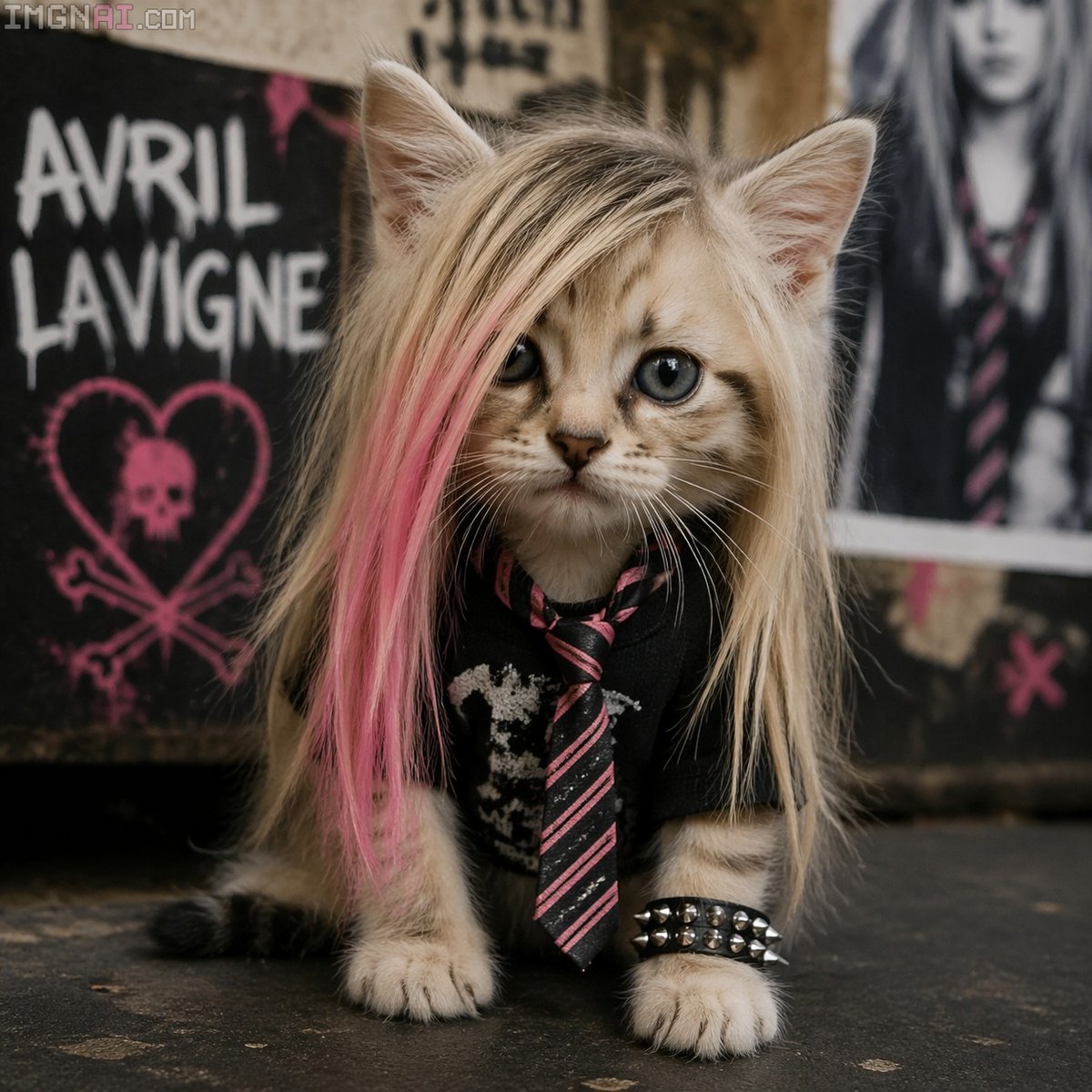Pop-Punk Emo Kitten Portrait - GPT Image 2 prompt example