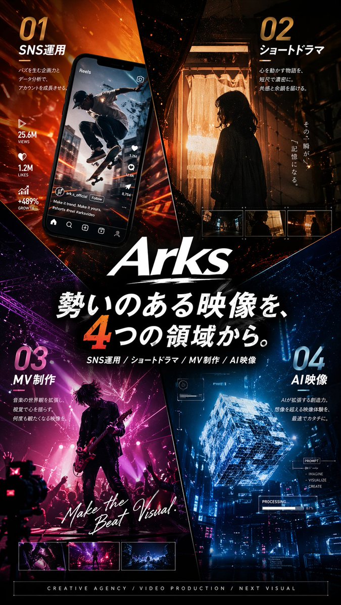 Japanese Creative Agency Poster - GPT Image 2 Prompt-Beispiel