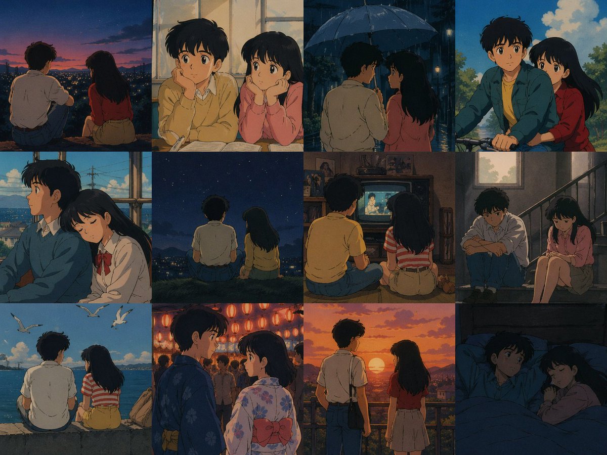 80's Anime Style Memory Grid - GPT Image 2 prompt example