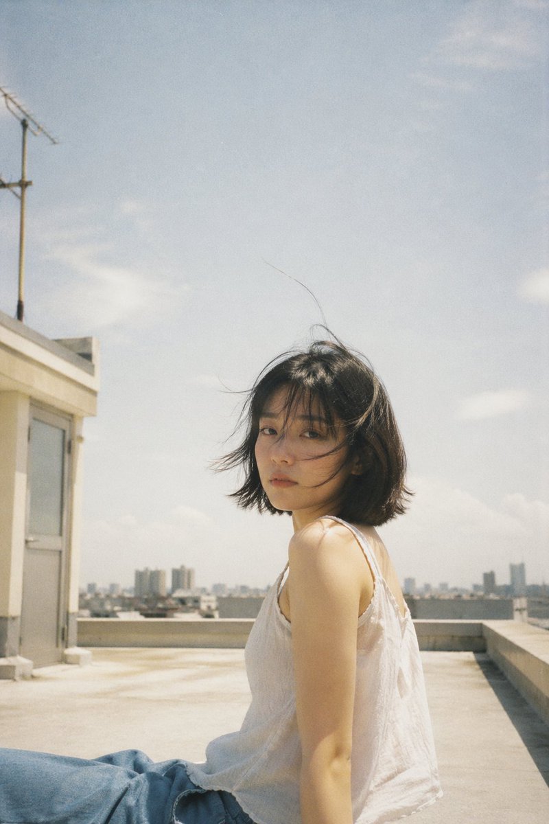 Japanese Film Aesthetic Rooftop - GPT Image 2 prompt example