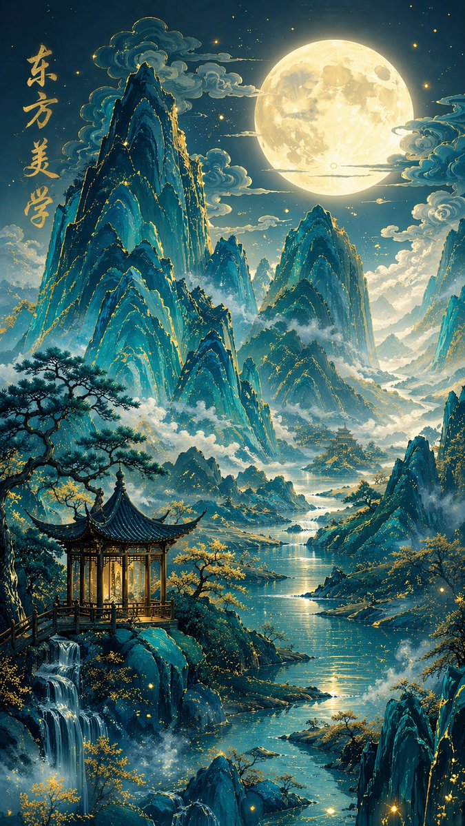 Traditional Chinese Blue-Green Landscape - esempio di prompt GPT Image 2