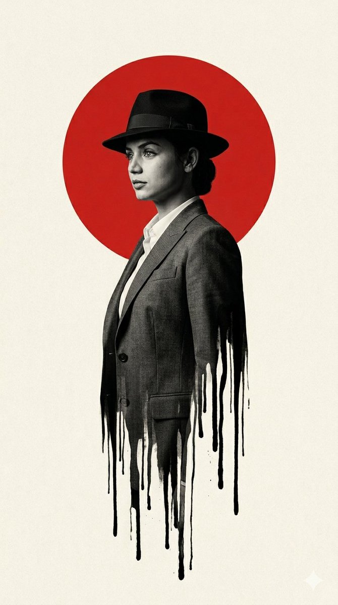 Noir Man With Red Sun Poster - GPT Image 2 prompt example