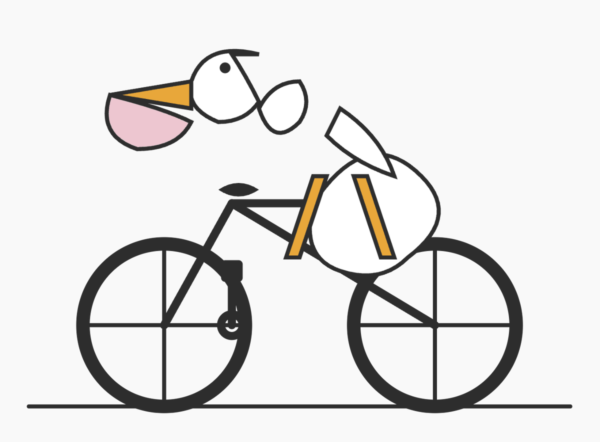 Geometric Bird Riding Bicycle - GPT Image 2 prompt example