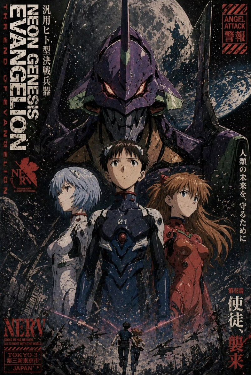 Gritty Evangelion Poster - GPT Image 2 prompt example