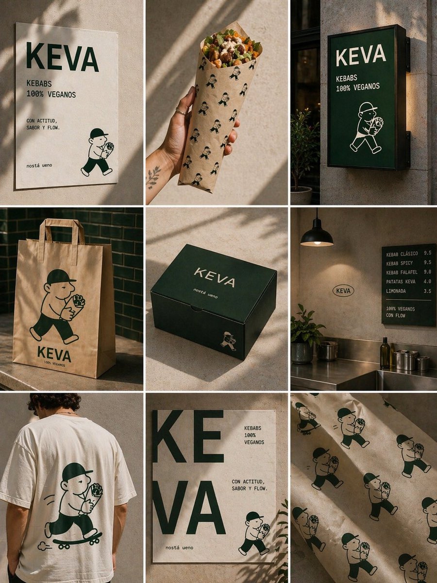 KEVA Vegan Kebab Brand Moodboard - esempio di prompt GPT Image 2