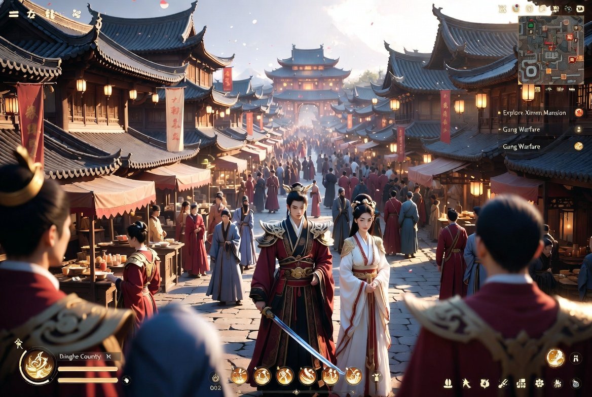 Ancient Chinese RPG Market Screenshot - GPT Image 2 prompt example