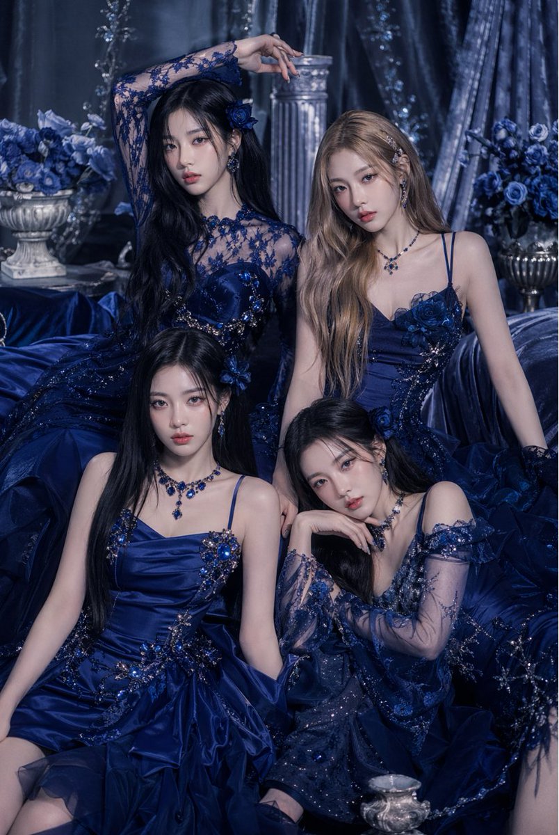 Royal Blue Couture Group Portrait - GPT Image 2 prompt example