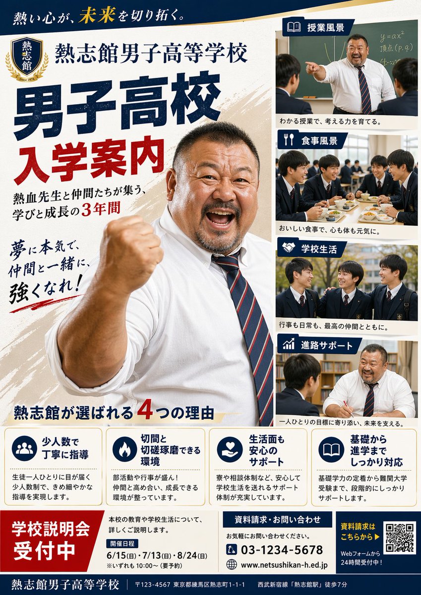 Japanese Boys High School Admissions Poster - GPT Image 2 prompt example