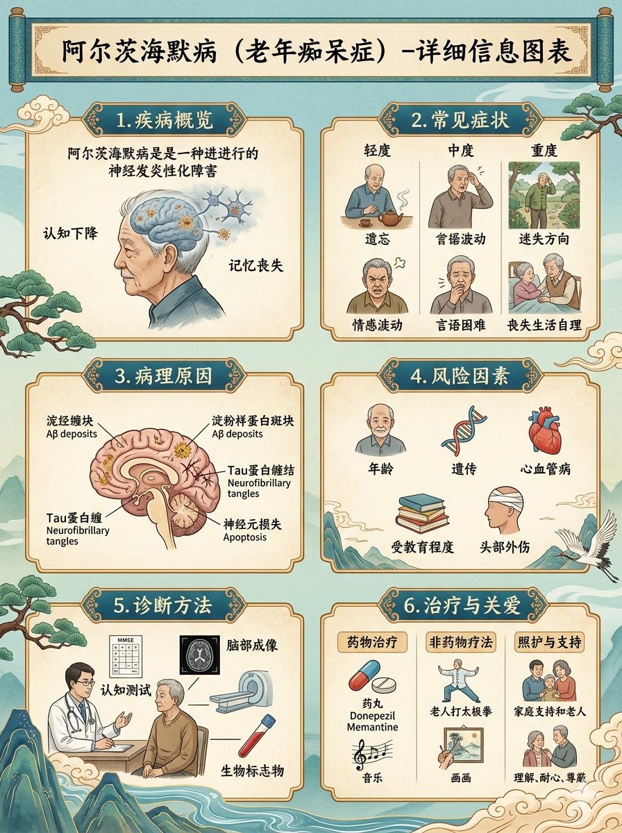 Chinese Alzheimer’s Infographic Poster - GPT Image 2 prompt example