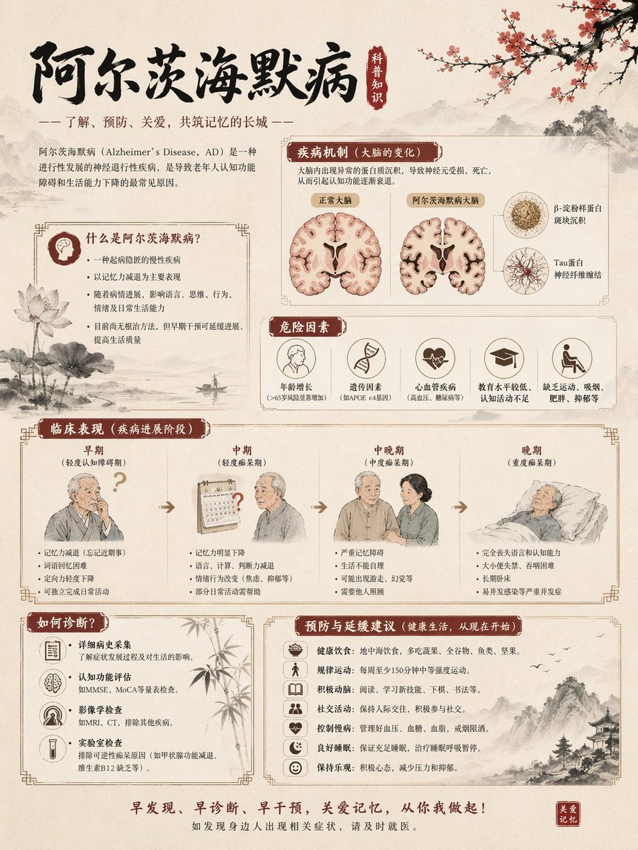 Chinese Alzheimer’s Awareness Infographic - GPT Image 2 prompt example
