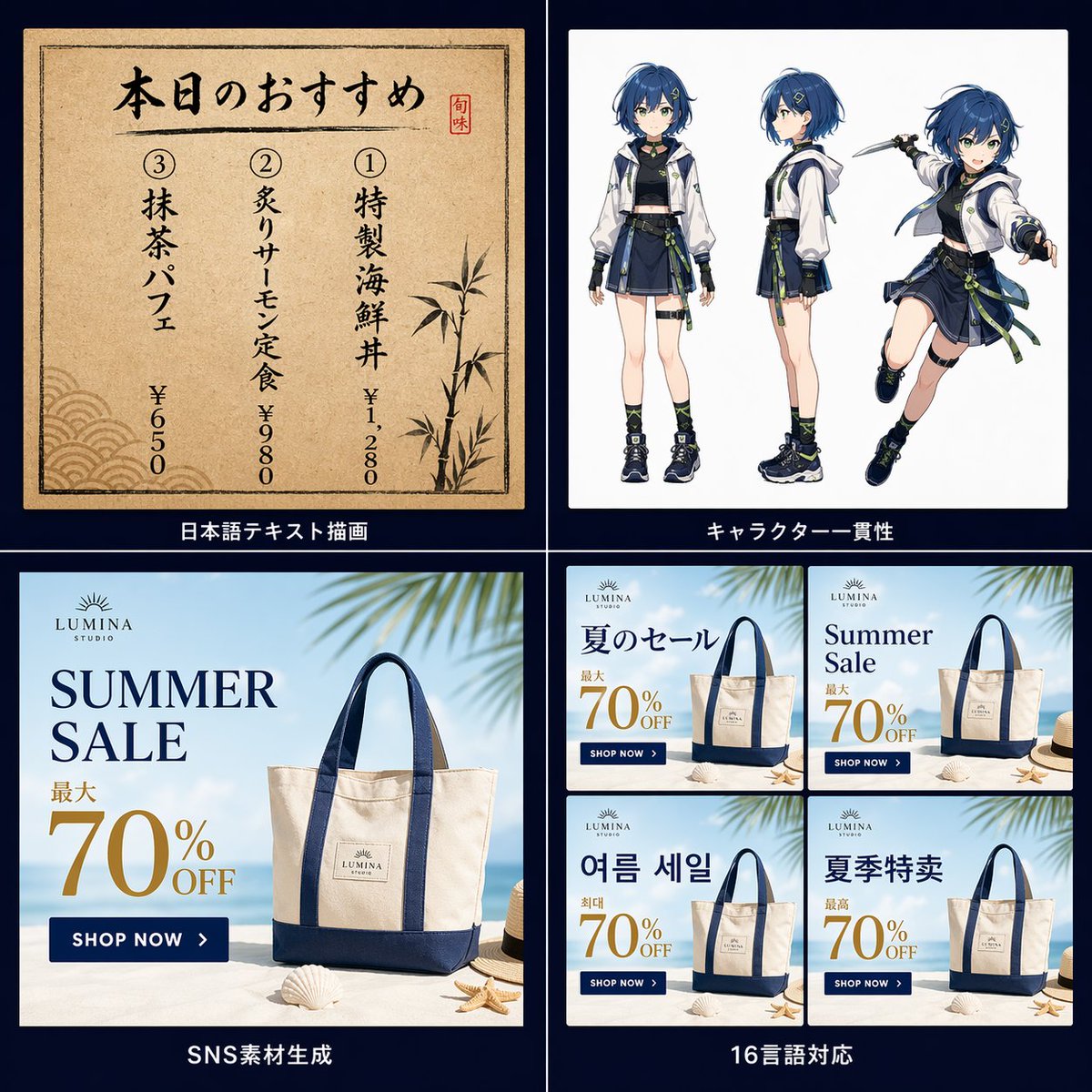 AI Image Capabilities Promo Grid - GPT Image 2 prompt example