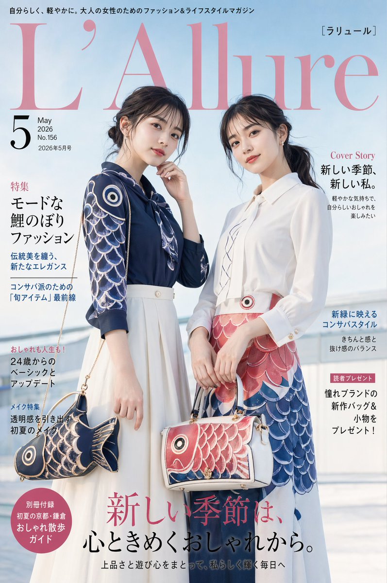 Japanese Koinobori Fashion Magazine Cover - GPT Image 2 Prompt-Beispiel