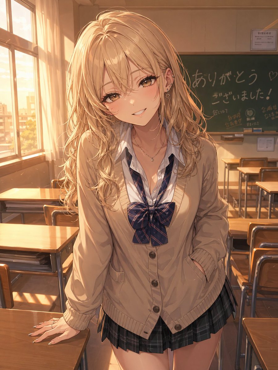 Otaku-Friendly Gyaru in Sunset Classroom - esempio di prompt GPT Image 2