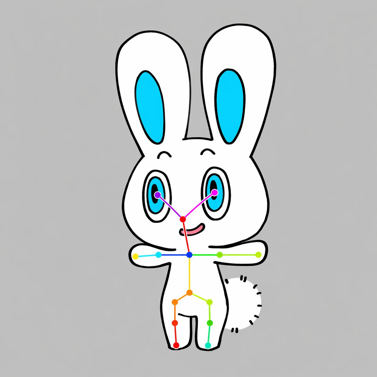 Chibi Rabbit OpenPose Diagram - GPT Image 2 Prompt-Beispiel