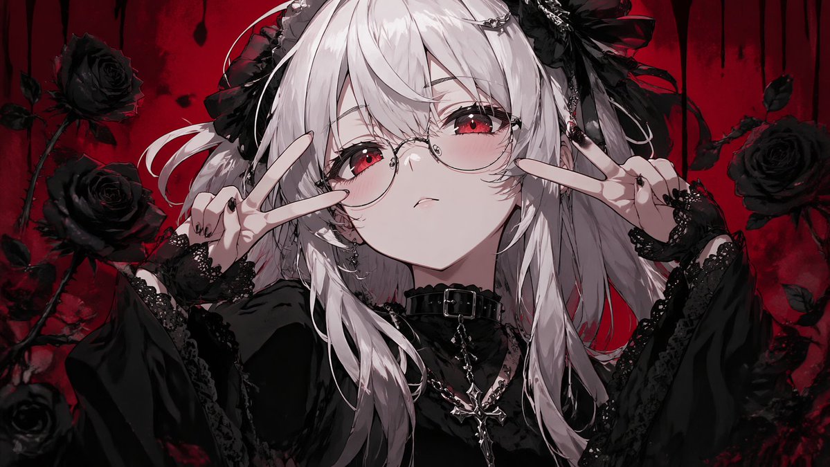 Gothic Anime Girl with Black Roses - GPT Image 2 Prompt-Beispiel