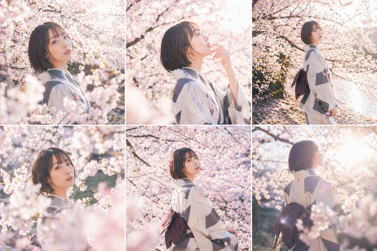 Cherry Blossom Kimono Portrait Grid - GPT Image 2 prompt example
