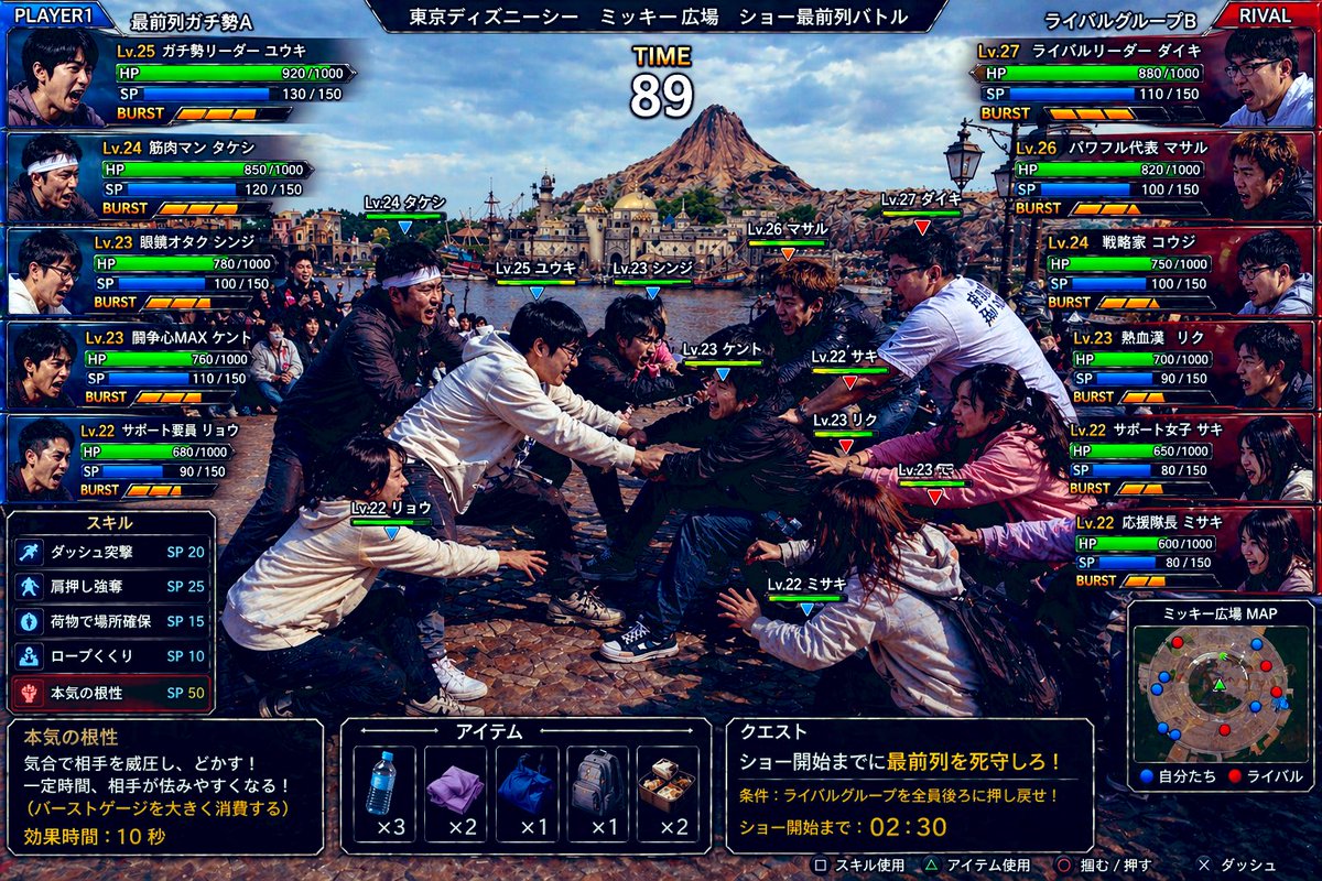 Tokyo DisneySea Front-Row Battle UI - GPT Image 2 prompt example