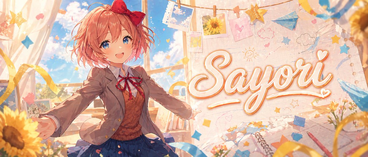 Dreamy Anime Sayori Banner - GPT Image 2 prompt example