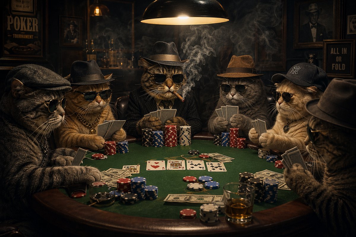 Mobster Cats Playing Poker - GPT Image 2 Prompt-Beispiel
