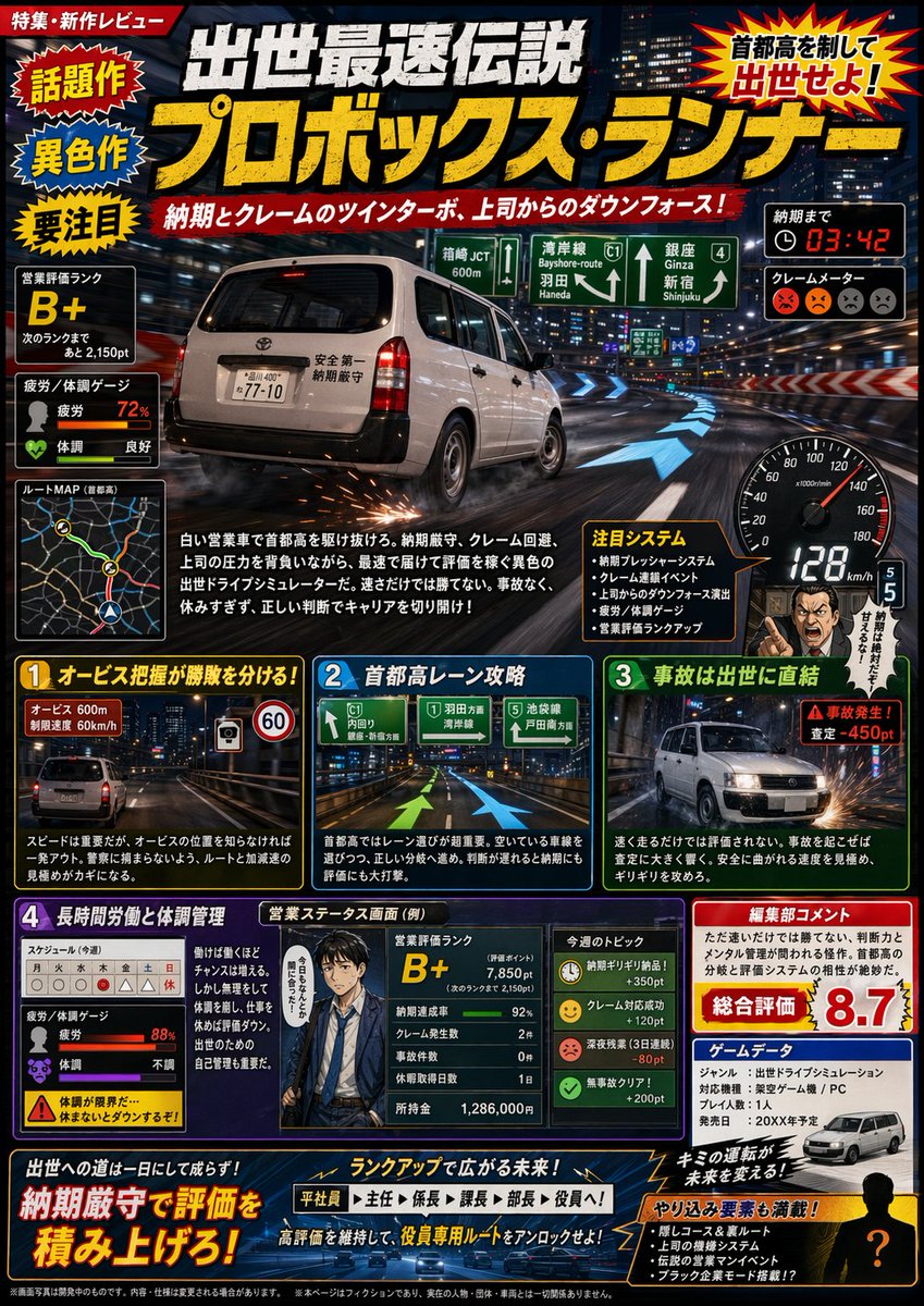 Fictional Japanese Driving Game Magazine Page - GPT Image 2 Prompt-Beispiel