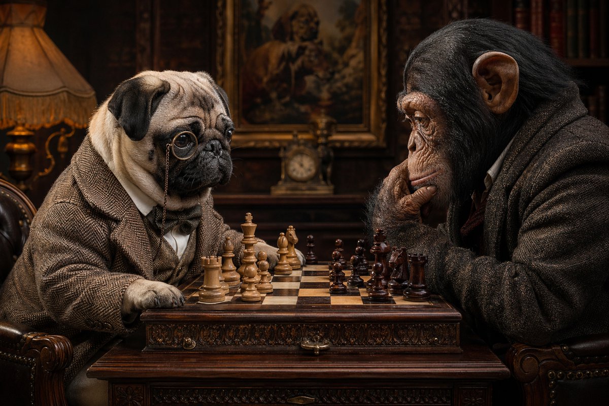Victorian Animal Chess Match - GPT Image 2 prompt example