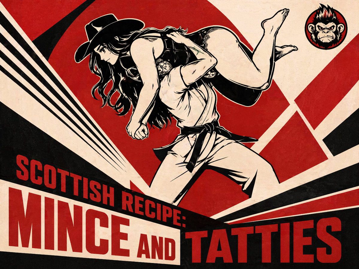 Retro Mince and Tatties Action Poster - GPT Image 2 prompt example