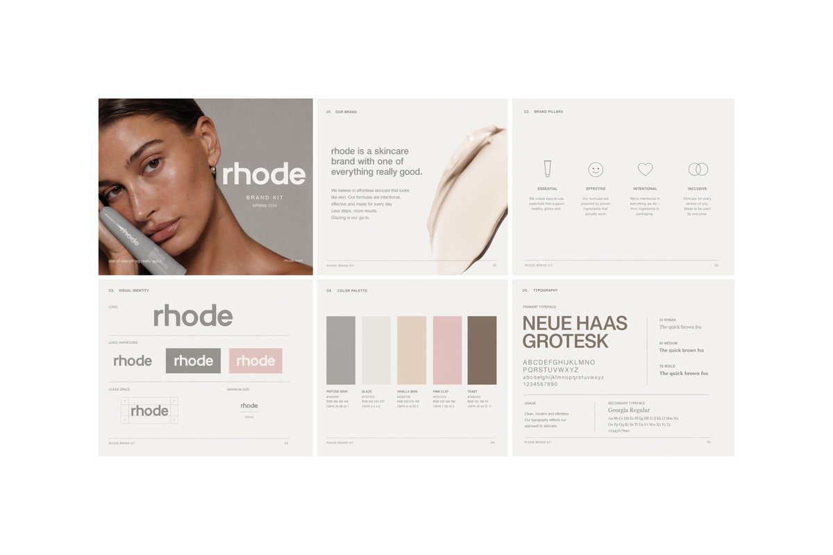 Minimal Skincare Brand Kit Board - esempio di prompt GPT Image 2