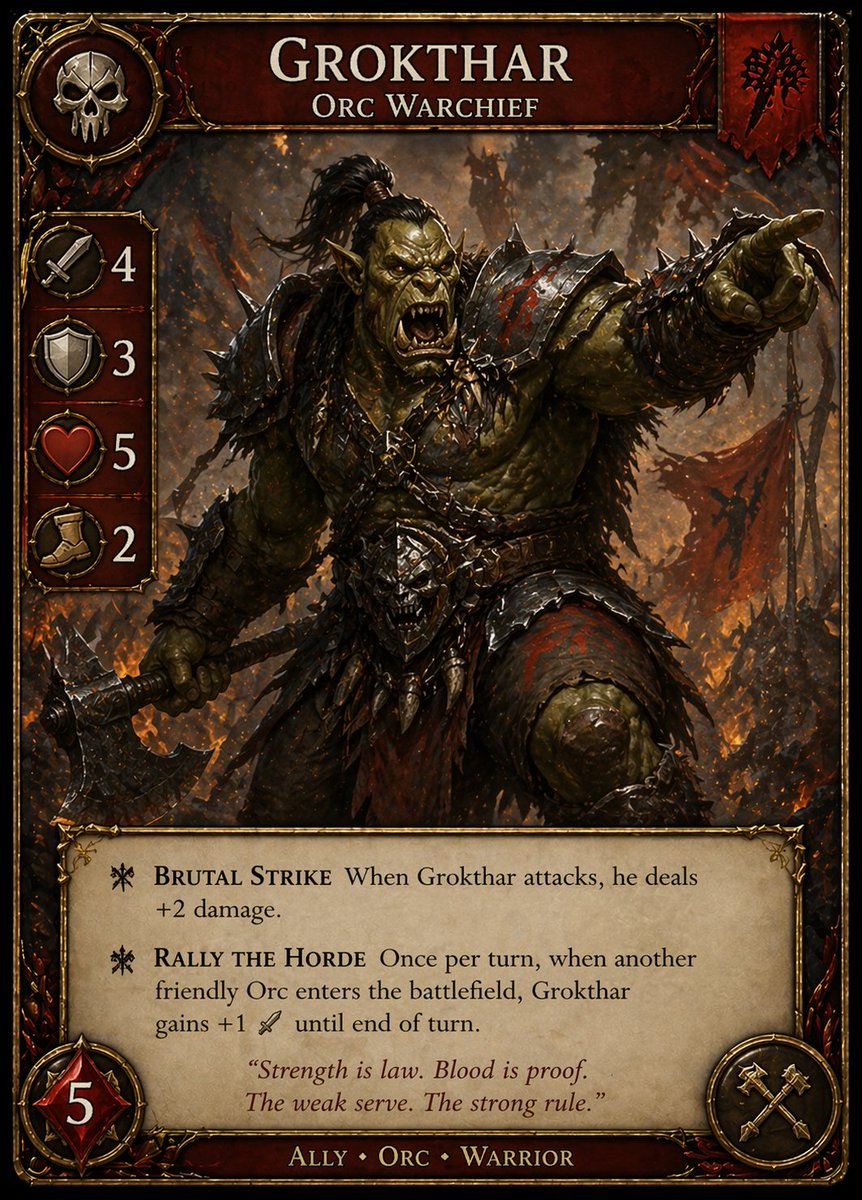 Dark Fantasy Orc Warchief TCG Card - GPT Image 2 prompt example