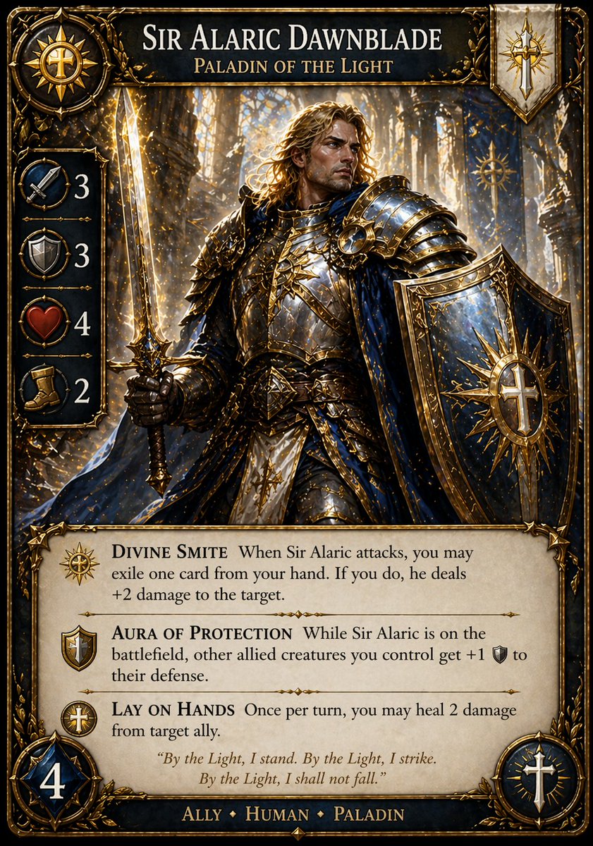 Fantasy Paladin Trading Card - GPT Image 2 prompt example