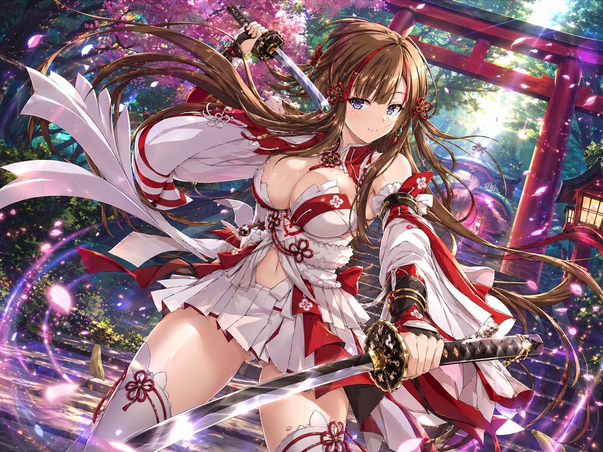 Anime Shrine Maiden Dual Katana - esempio di prompt GPT Image 2