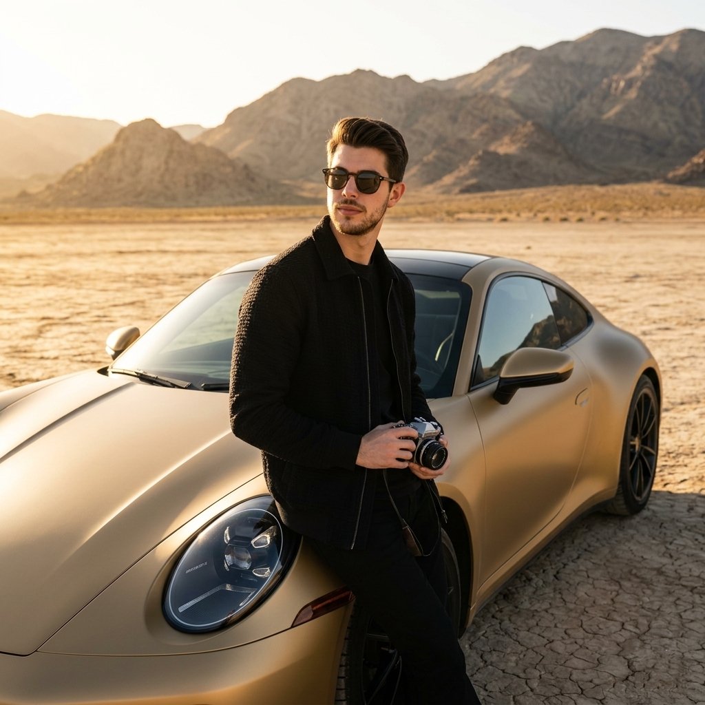 Luxury Car Golden Hour Shoot - GPT Image 2 prompt example