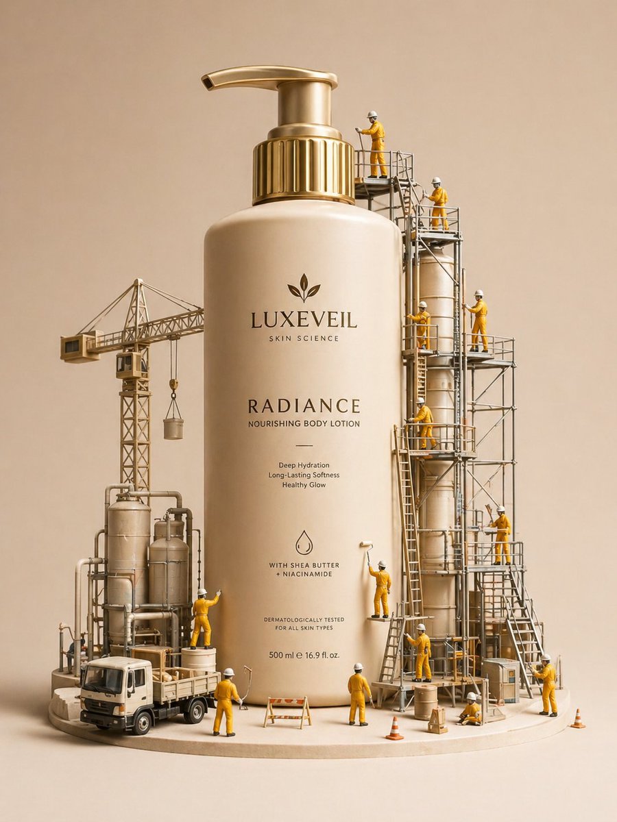 Miniature Diorama Skincare Advertisement - esempio di prompt GPT Image 2