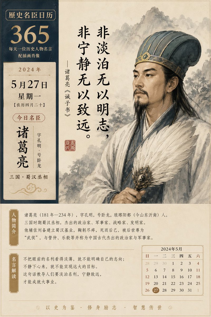 Historical figure calendar prompt - GPT Image 2 prompt example