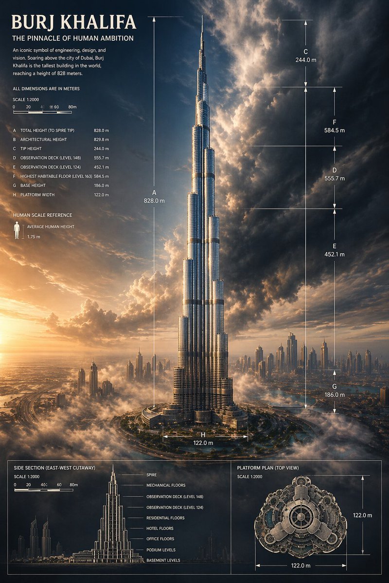 Burj Khalifa Epic Infographic Poster - GPT Image 2 prompt example