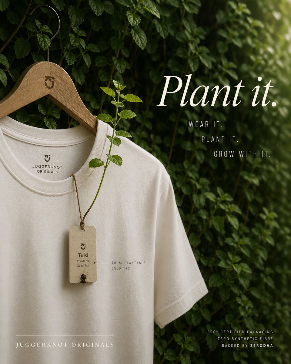Sustainable T-Shirt Plantable Tag Ad - GPT Image 2 prompt example